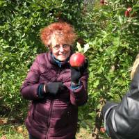 Woman showing apple